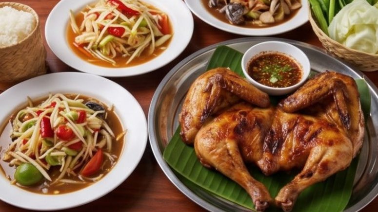 สั่งส้มตำครบ 3 จาน แถมไก่ย่างครึ่งตัว!